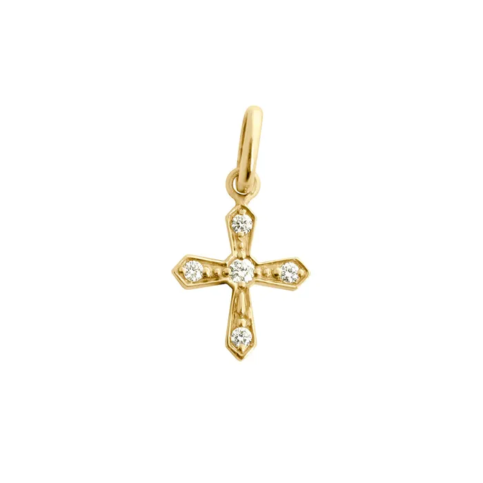 Gigi Clozeau Necklaces Vintage Cross Diamond Pendant Yellow Gold