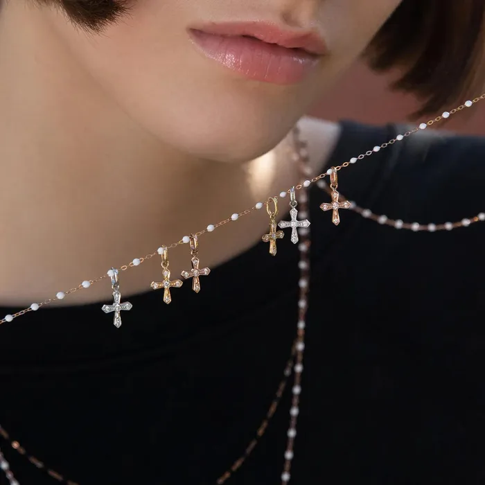 Gigi Clozeau Necklaces Vintage Cross Diamond Pendant Yellow Gold
