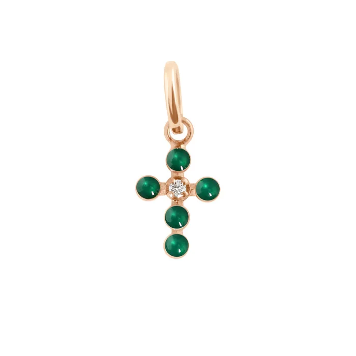 Gigi Clozeau Pearled Cross Diamond Pendant Lapis Yellow Gold Necklaces