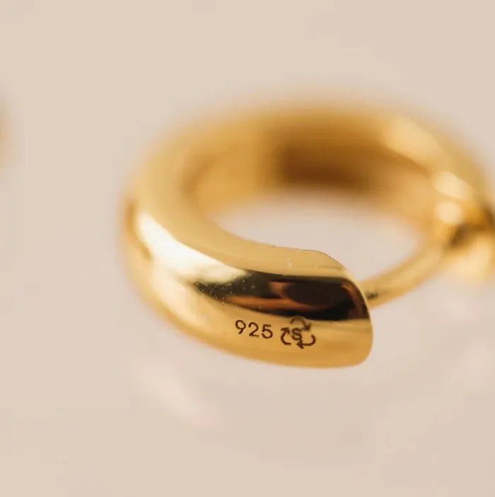Gold Huggie Hoop Earrings 11mm Candlewick Gift Shop Earrings