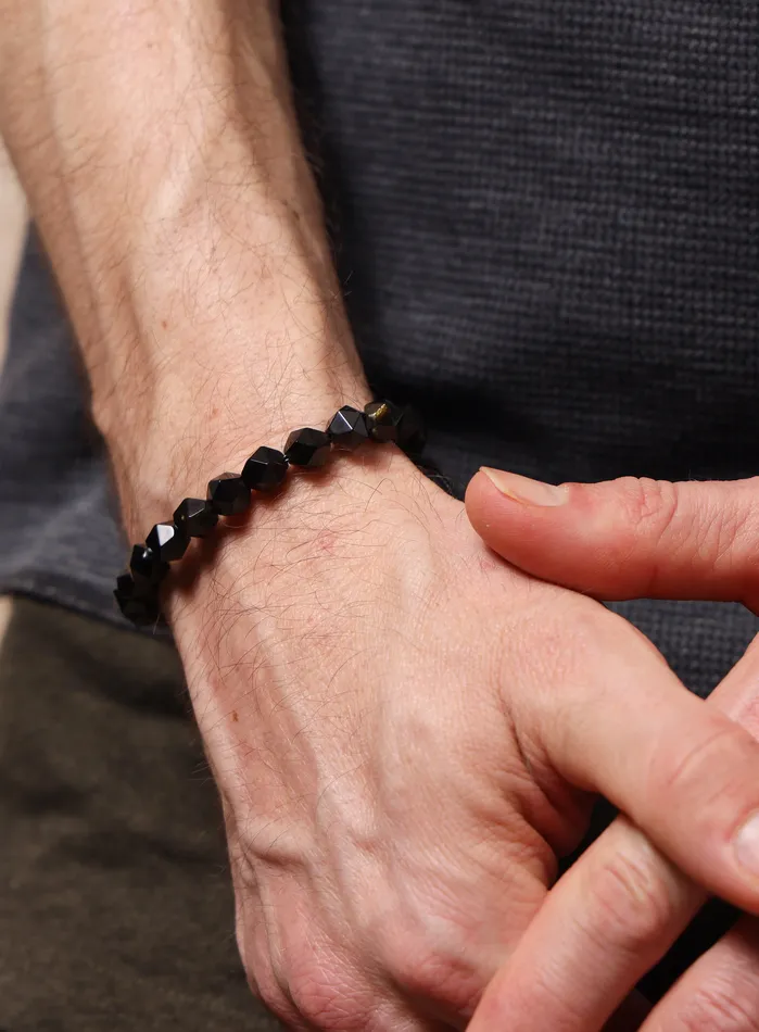 Golden Obsidian and Sterling Silver Bead Bracelet for Men WE ARE ALL SMITH Mens Jewelry Clothing Bracelets Golden Obsidian and Sterling Silver Bead Bracelet for Men WE ARE ALL SMITH Mens Jewelry Clothing Bracelets