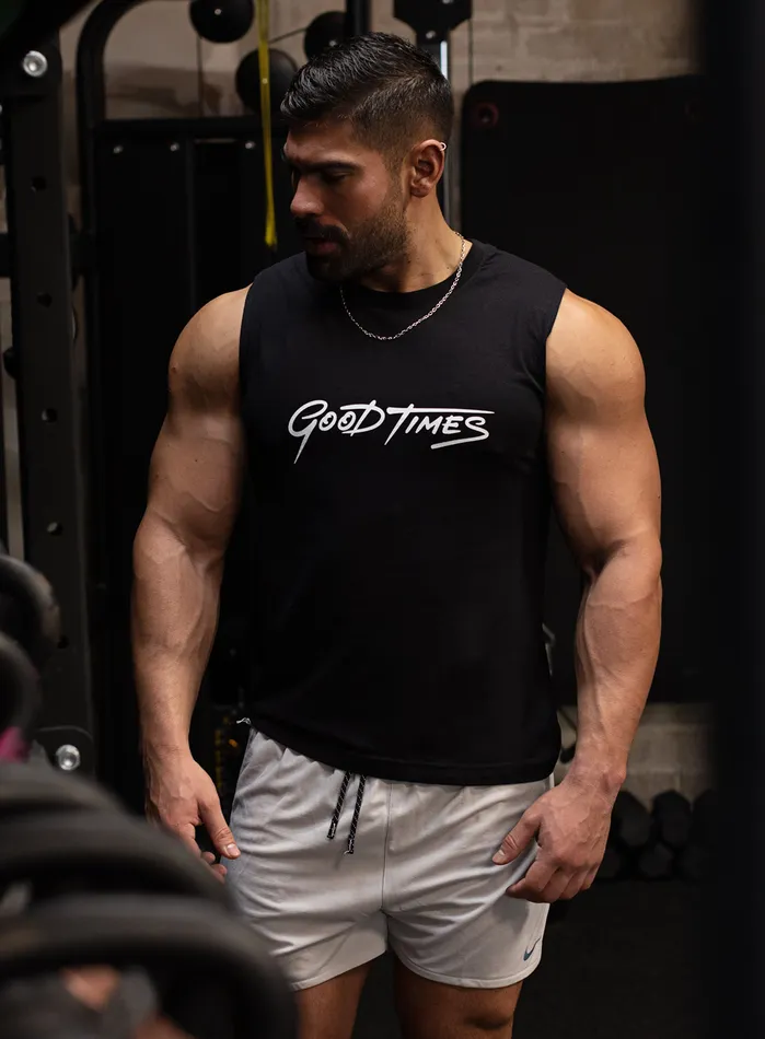 Good Times Black Muscle Shirt WE ARE ALL SMITH Rings