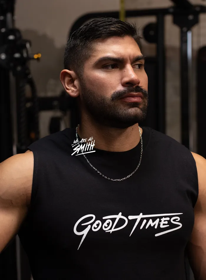 Good Times Black Muscle Shirt WE ARE ALL SMITH Rings