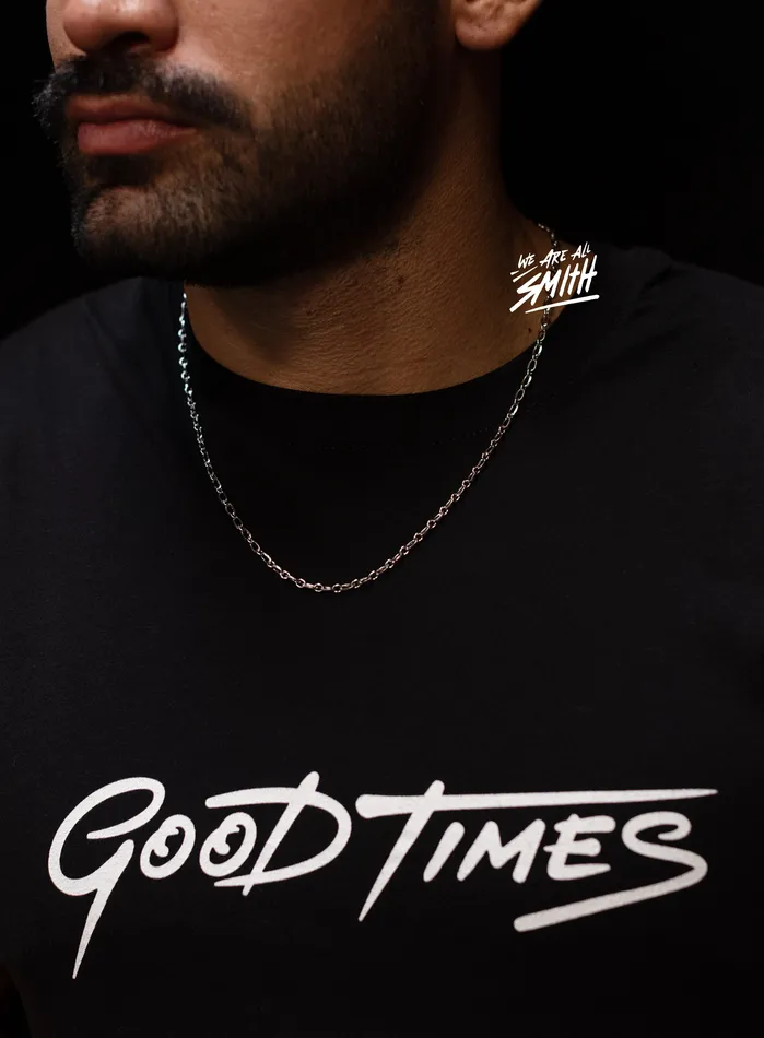 Good Times Black Muscle Shirt WE ARE ALL SMITH Rings