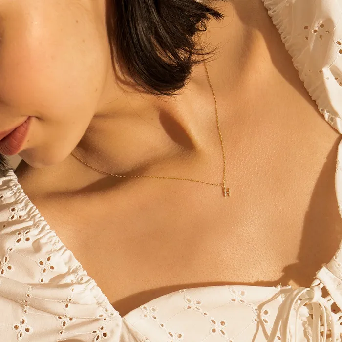 H Diamond Initial Charm AURELIE GI Charm Necklaces