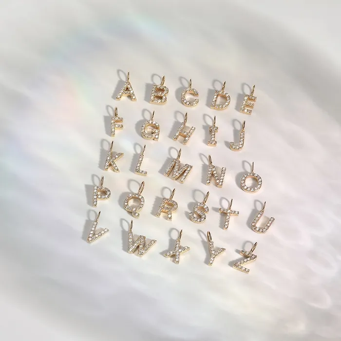 H Diamond Initial Charm AURELIE GI Charm Necklaces