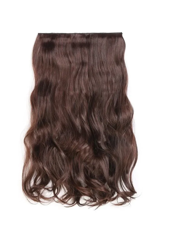 Hair Extensions Pack of 5 Synthetic Long Wavy Clips 50 cm Brown Yellow Chimes Necklaces