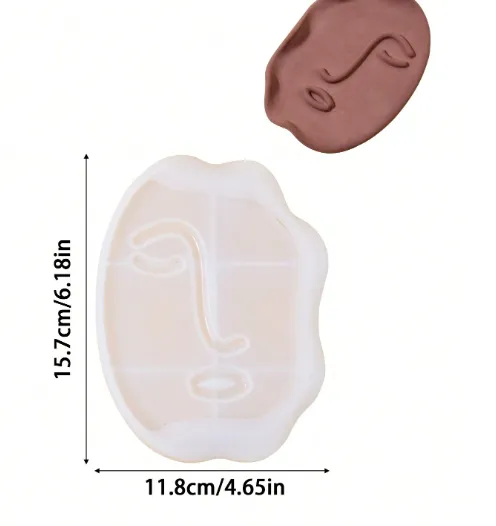 Human Face Shaped Silicone Tray Mold for Jesmonite Art RESIN ART HUB Necklaces
