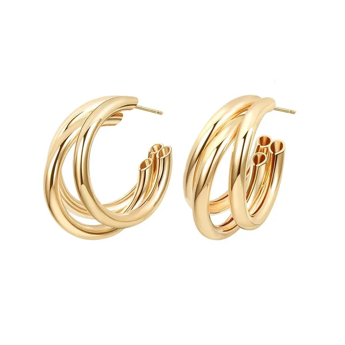 Kairangi Kairangi Earrings for Women and Girls Golden Hoops Earrings Gold Plated Layered Hoop Earrings for Women Birthday Gift for girls and women Anniversary Gift for Wife Earrings Kairangi Kairangi Earrings for Women and Girls Golden Hoops Earrings Gold Plated Layered Hoop Earrings for Women Birthday Gift for girls and women Anniversary Gift for Wife Earrings