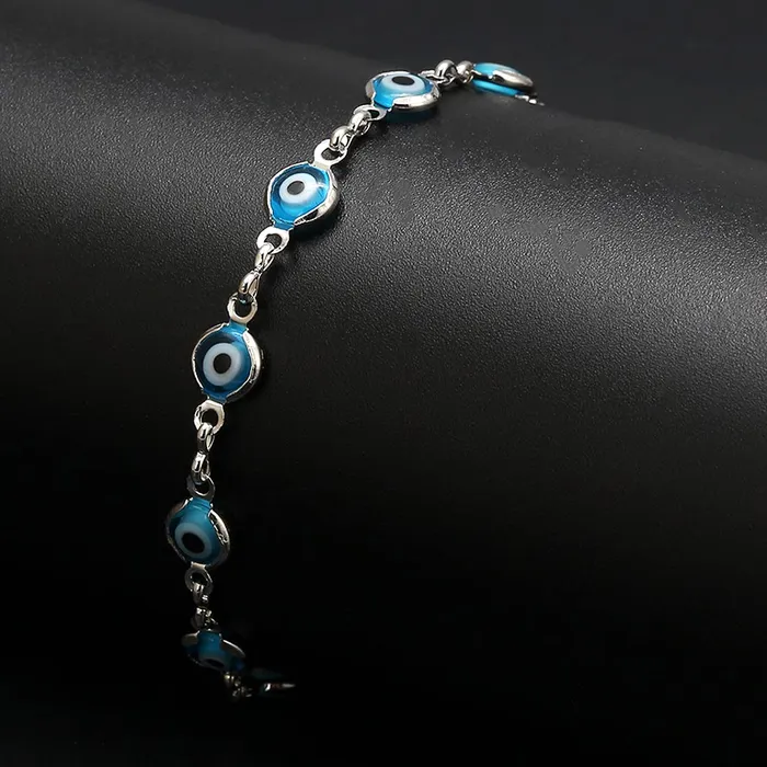 Kairangi Kairangi Evil Eye Bracelet for Women Evil Eye Beads Bracelet Silver Plated Adjustable Hand Charm Unisex Bracelet for Men and Women Earrings