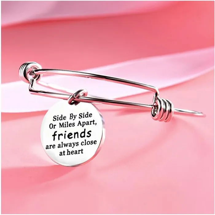 Kairangi Necklaces Kairangi Bracelet for Women Engraved Friend Love Steel Charm Silver Bracelet for Girls and Women Kairangi Necklaces Kairangi Bracelet for Women Engraved Friend Love Steel Charm Silver Bracelet for Girls and Women