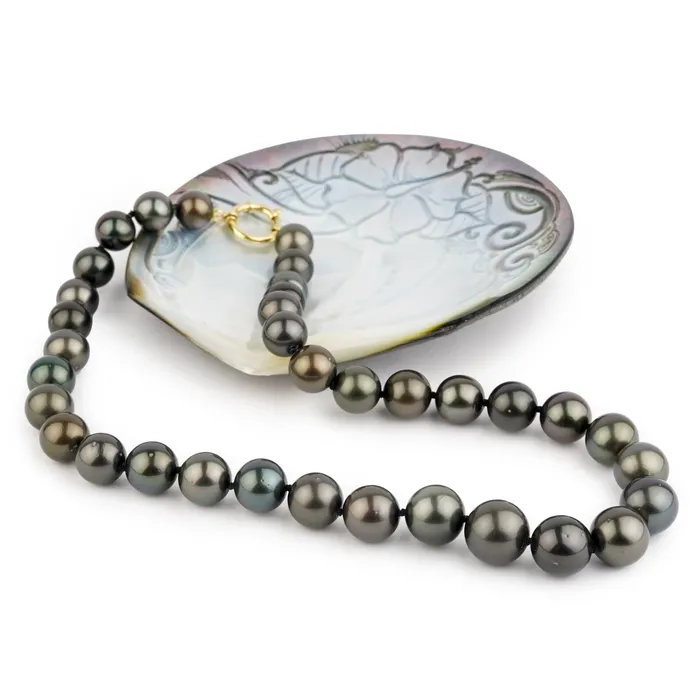 Kamoka Pearl Earrings Midnight Sky 98137mm Tahitian Pearl Strand