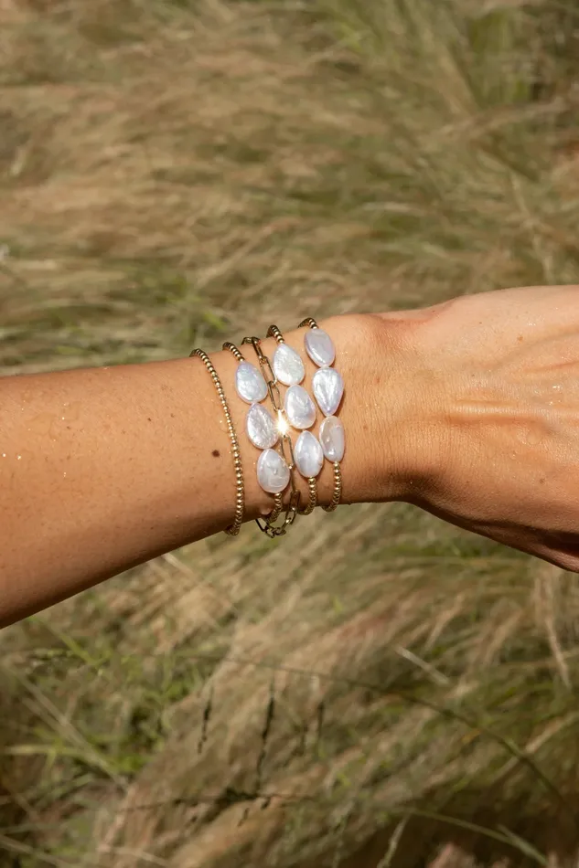 Karen Lazar Bracelets 2MM Signature Bracelet with 3 Pear Pearls Karen Lazar Bracelets 2MM Signature Bracelet with 3 Pear Pearls