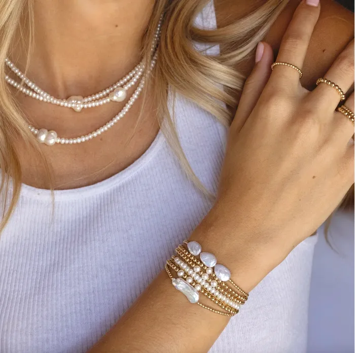 Karen Lazar Bracelets 2MM Signature Bracelet with 3 Pear Pearls Karen Lazar Bracelets 2MM Signature Bracelet with 3 Pear Pearls