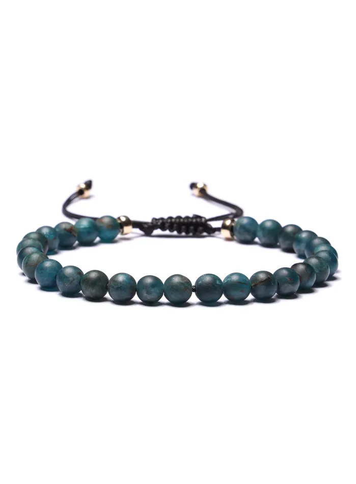 Kyanite and 14K Gold Filled Adjustable Bead Bracelet WE ARE ALL SMITH Mens Jewelry Clothing Bracelets