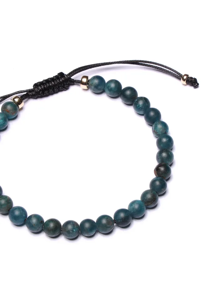 Kyanite and 14K Gold Filled Adjustable Bead Bracelet WE ARE ALL SMITH Mens Jewelry Clothing Bracelets