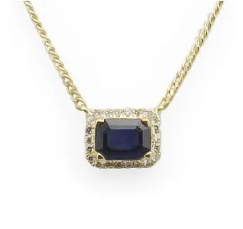 la muse Necklaces Blue sapphire chai necklace Blue sapphire