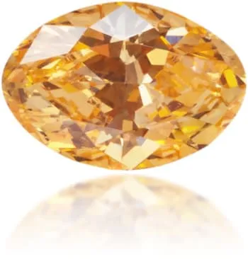 Langerman Diamonds Earrings Natural Orange Diamond Oval 017 ct Polished