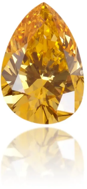 Langerman Diamonds Earrings Natural Orange Diamond Pear Shape 016 ct Polished