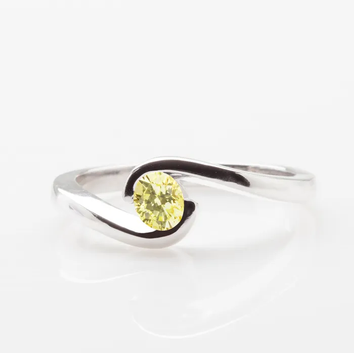 Langerman Diamonds Rings Yellow Oval Tension Ring
