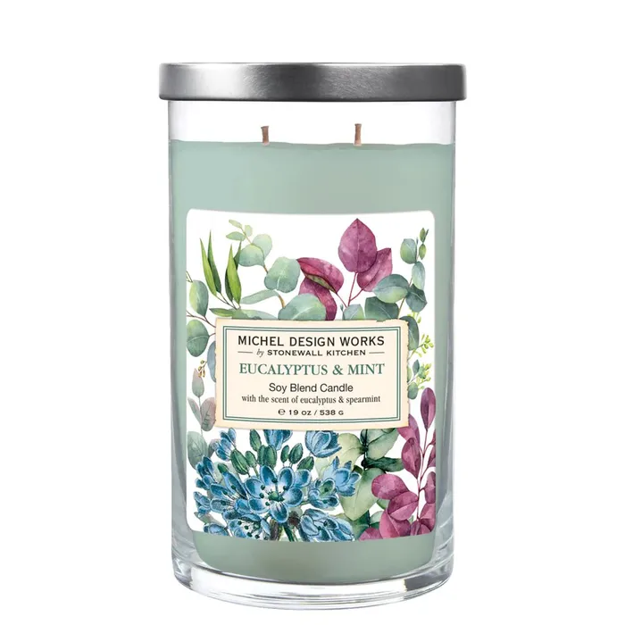 Large Tumbler Candle Eucalyptus Mint David Youngson Earrings