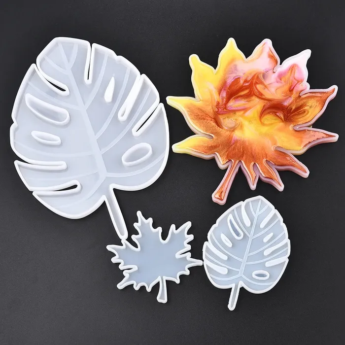 Leaf Silicone Mould in 4 Different Variants Resin Art Hub Earrings