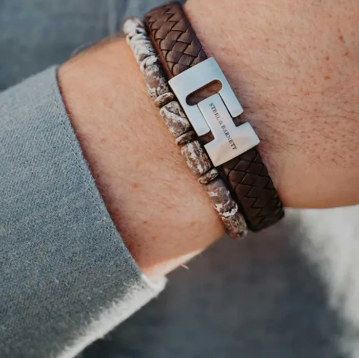 Lederarmband Harrison Braun STEEL BARNETT Steel and Barnett Earrings