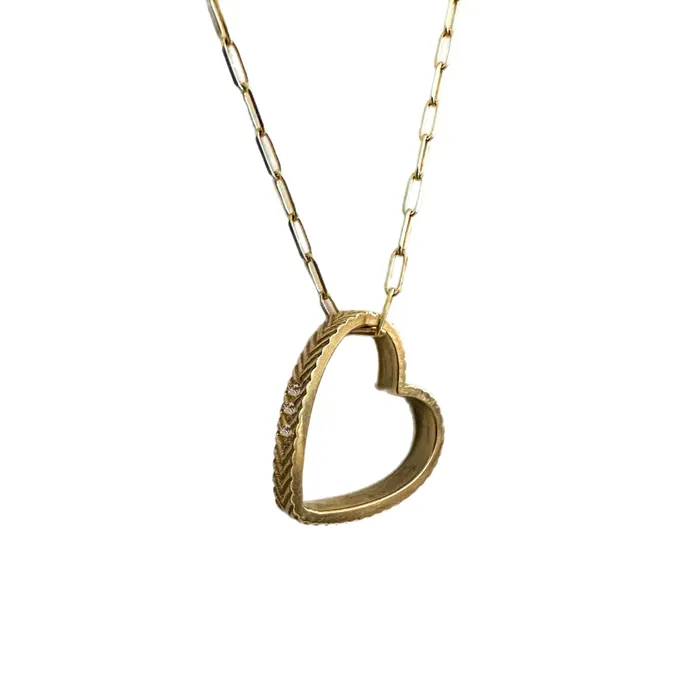 Lingua Rings Chevron Open Heart