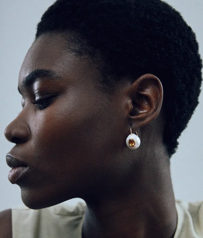 Lizzie Fortunato Earrings Pearl Pablo Earrings in Citrine