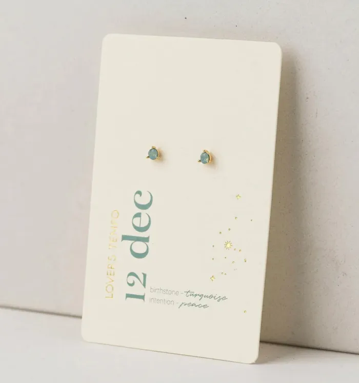Lovers Tempo Earrings Birthstone Stud Earrings Gold