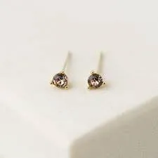 Lovers Tempo Earrings Birthstone Stud Earrings Gold
