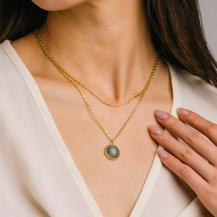 Lovers Tempo Necklaces Aura Double Necklace Grey