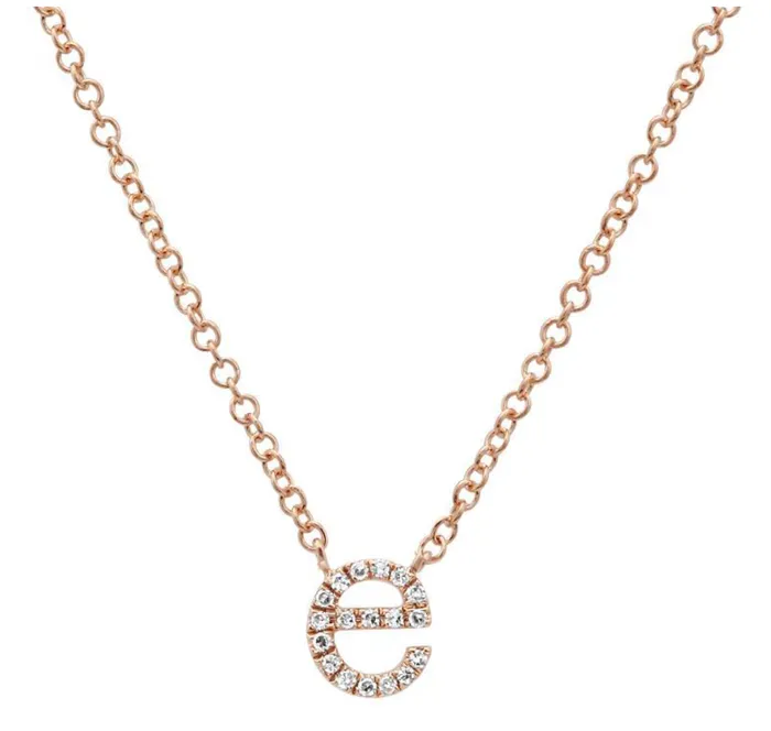 Lowercase Pave Initial Necklace Alev Necklaces