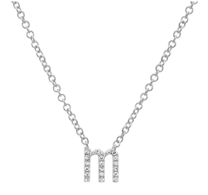 Lowercase Pave Initial Necklace Alev Necklaces