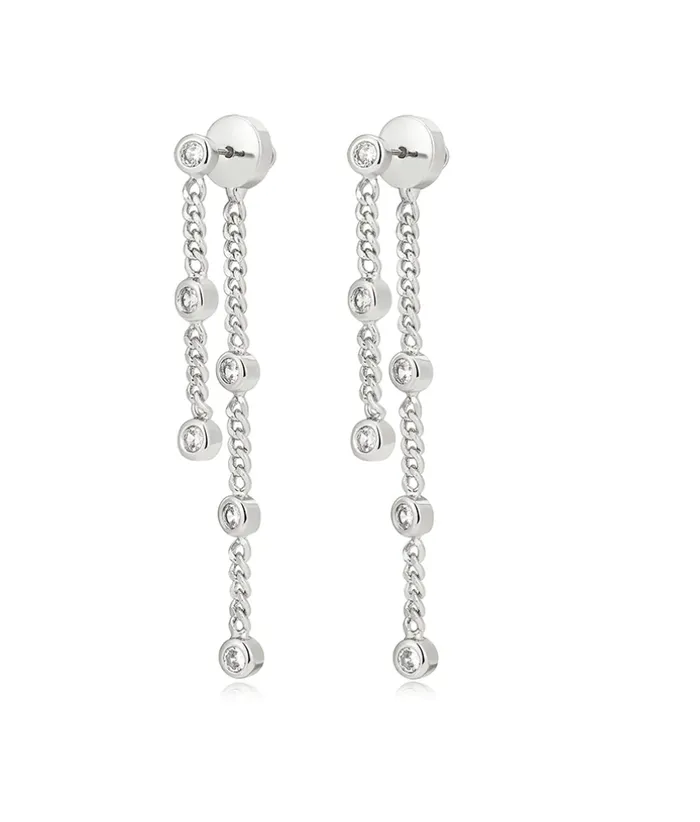 LUV AJ Earrings THE ESTELLE DOUBLE CHAIN STUDS