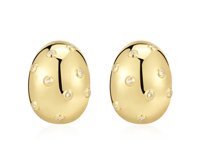 LUV AJ Earrings THE PAVE MOLTEN STUDS