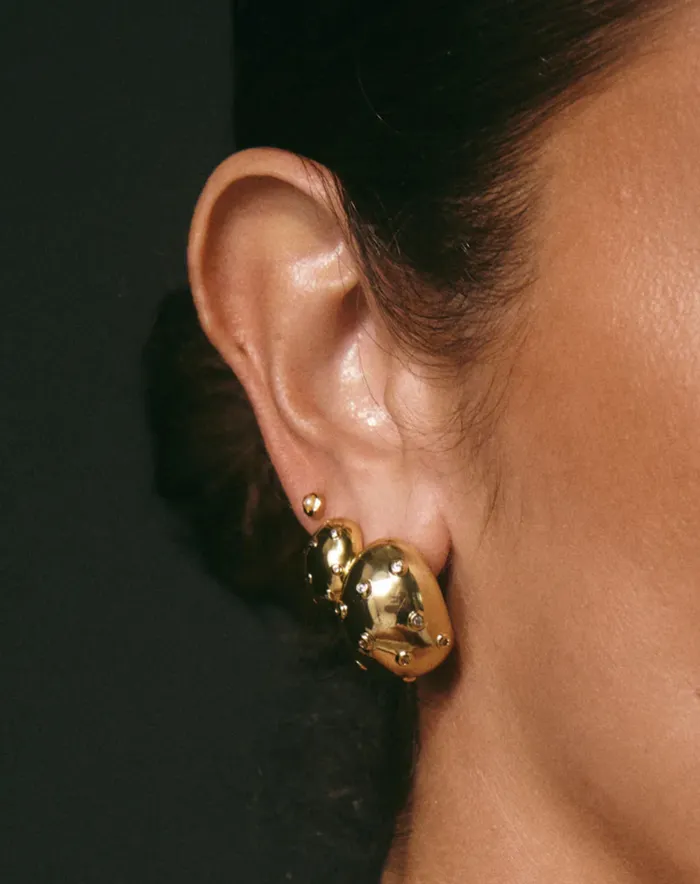 LUV AJ Earrings THE PAVE MOLTEN STUDS