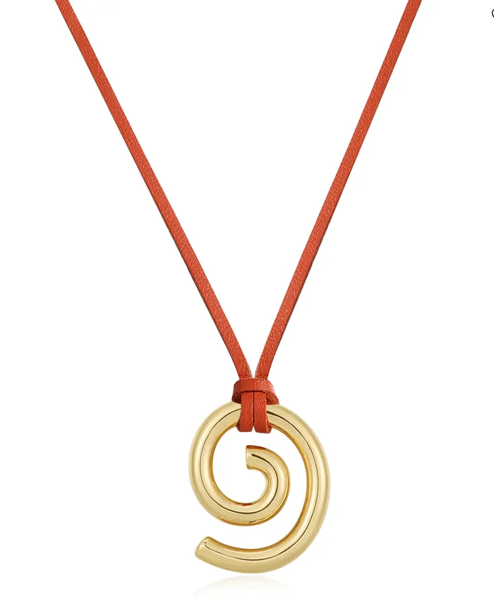 LUV AJ The Shell Beach Pendant Necklace in Orange Gold Necklaces
