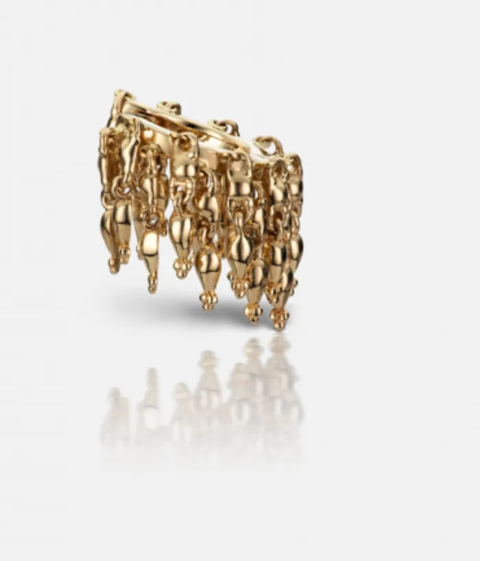 Maria Tash Earrings 65mm Gold Tassel Eternity Hoop Earring