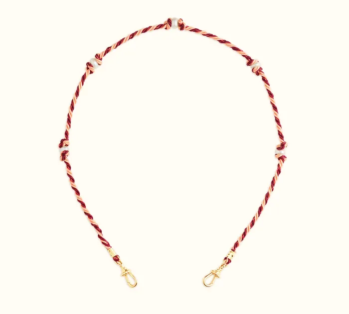 Marie Lichtenberg Necklaces Silky Mauli Chain Pearl Burgundy and Beige 35cm