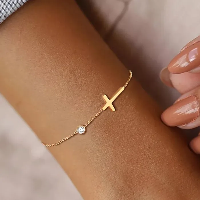 meaeguet Bracelets Dainty Cross Bracelet