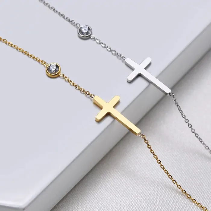 meaeguet Bracelets Dainty Cross Bracelet