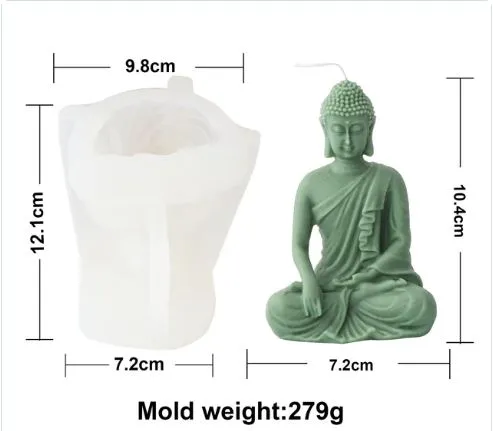 Meditating Buddha Silicone Mold for Candle Making 2 variants Resin Art Hub Necklaces