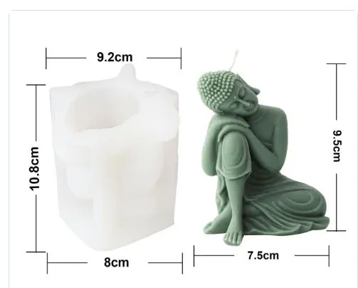 Meditating Buddha Silicone Mold for Candle Making 2 variants Resin Art Hub Necklaces