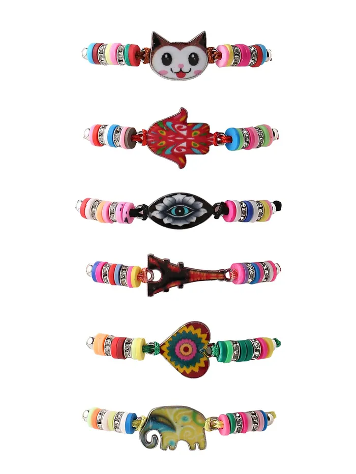 Melbees by Yellow Chimes Bracelet for Girls Kids Combo of 6 Pcs Kids Jewelry for Girls Bracelets Gift Set for Kids Girls Yellow Chimes Earrings