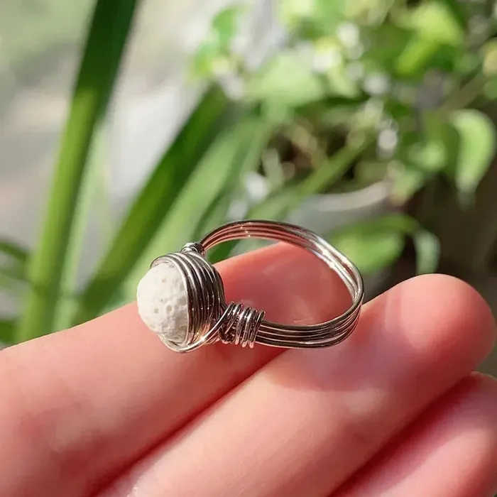 Metamorphidi Earrings Natural Stone Wire Wrapped Crystal Rings