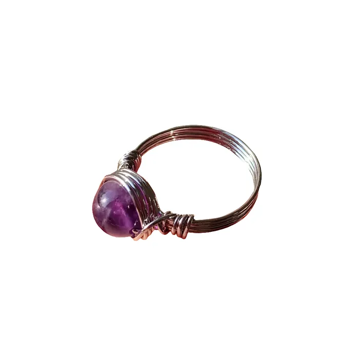 Metamorphidi Earrings Natural Stone Wire Wrapped Crystal Rings