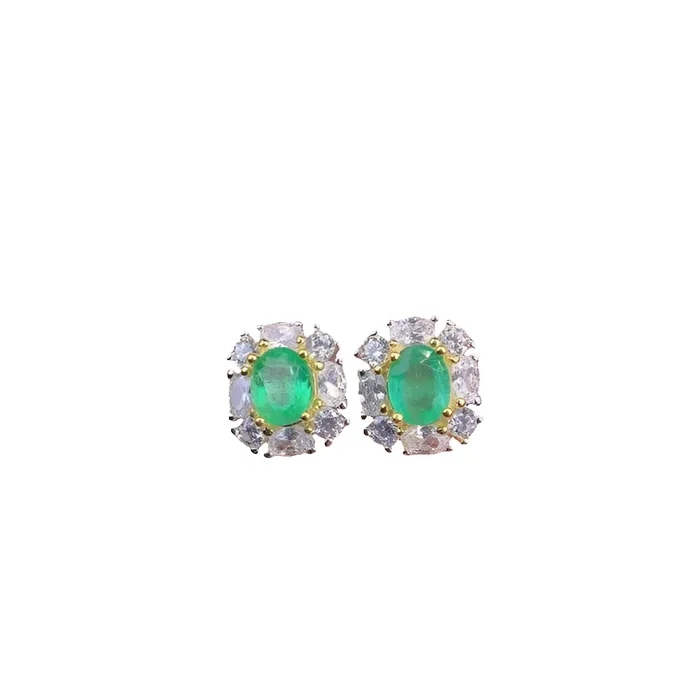Metamorphidi Earrings Stylish Emerald Stud Earrings