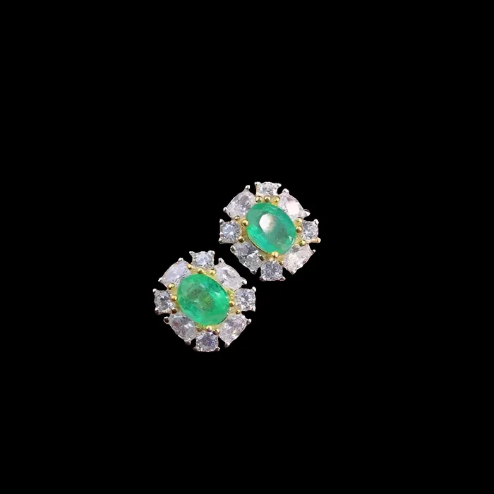 Metamorphidi Earrings Stylish Emerald Stud Earrings