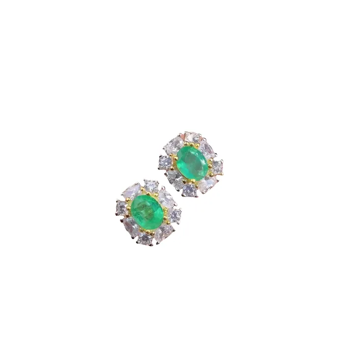 Metamorphidi Earrings Stylish Emerald Stud Earrings